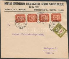 Inflation cover (21. díjszabás) Helyi levél Milpengős 10.000mP négyescsík + Milliárdos 200mdP bérmen...
