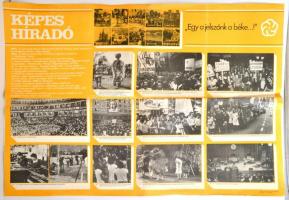 cca 1970 Képes Híradó plakátok: 5 db., 97x66 cm, és 70x100 cm közötti méretben, változó minőségben