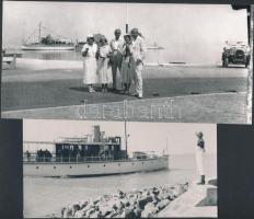 cca 1930-1960 Balaton, Csobánc hajó négy különböző időpontban, korabeli negatívokról készült későbbi...