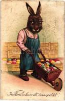 Easter, rabbit with eggs, Cellaro litho (Rb)