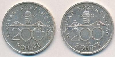 1992. 200Ft Ag "MNB" (2x) T:2 Adamo F13