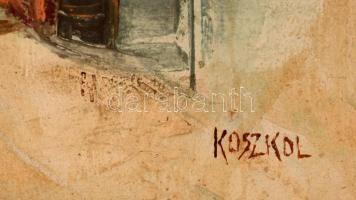 Koszkol jelzéssel: Arab utca részlet. Olaj, vászon, keretben,  70×50 cm