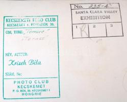 cca 1965 Krisch Béla: Terasz, pecséttel jelzett vintage fotóművészeti alkotás, 23x39 cm