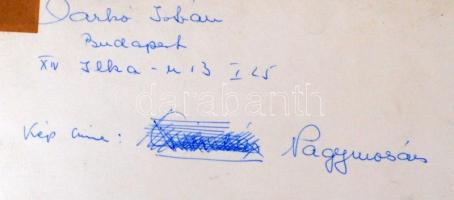 cca 1974 Darkó István: Nagymosás, feliratozott vintage fotóművészeti alkotás, 30x40 cm