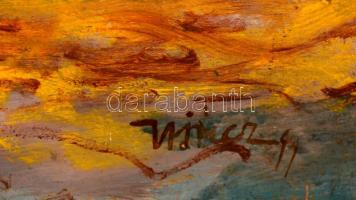 Hincz jelzéssel: Sárga erdő szellemei. Olaj, karton, sérült, 100×79 cm