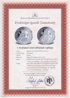 DN "A legértékesebb magyar érmék - I. Ferdinánd ezüst tallérjának replikája" ezüstözött Cu...