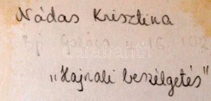 cca 1985 Budapest, Hajnali beszélgetés (a Margit szigeten), feliratozott vintage fotóművészeti alkot...