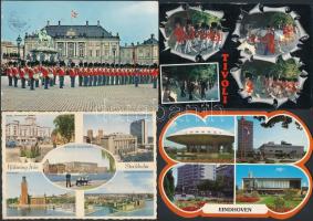 37 db MODERN skandináv, dán és holland városképes lap / 37 modern Swedish, Danish and Dutch town-view postcards