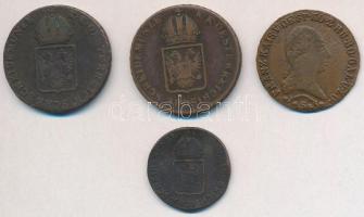 1812S 1kr Cu + 1816B 1/4kr Cu + 1kr Cu + 1816O 1kr Cu "I. Ferenc" T:2,2-