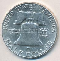 Amerikai Egyesült Államok 1962D 1/2$ Ag "Franklin" tanúsítvánnyal T:2- USA 1962D Half Doll...
