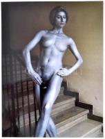 cca 1984 Érted is szól a harang, Menesdorfer Lajos feliratozott vintage fotóművészeti alkotása, 40x30 cm