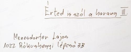 cca 1984 Érted is szól a harang, Menesdorfer Lajos feliratozott vintage fotóművészeti alkotása, 40x3...