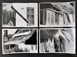 cca 1960 Szolnoki Tabán, 4 felvétel egy fotópapíron, jelzés nélküli vintage fotó Kalocsai Rudolf hagyatékából, 28x39 cm