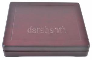 Exkluzív mahagóni fa érmetartó kazetta bársonybéléssel, 12db nagyobb férőhelyet tartalmazó kivehető ...