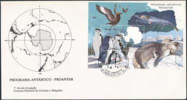 Antarctic exploration block + block FDC Antarktisz-kutatás blokk + blokk FDC-n