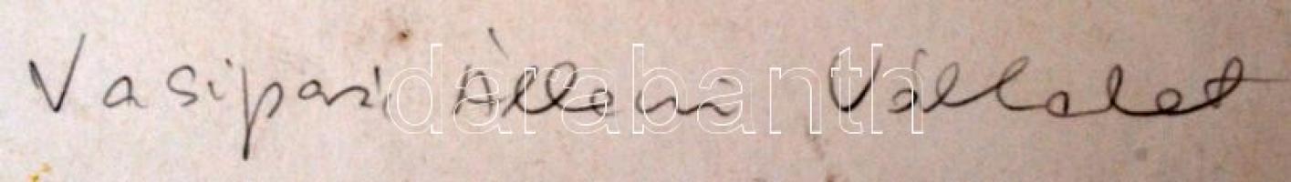 1956 Vasipari Állami Vállalat kiváló dolgozóinak tablója, 52 nevesített portréval, 24x30 cm