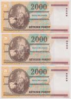2000. 2000Ft "Millennium" (3x) sorszámkövetők T:I,I-