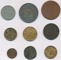 Vegyes 9db-os francia vonatkozású pénzérme és zseton tétel, közte Franciaország / Második Császárság...