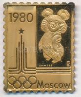 1980. &quot;XXII. Nyári Olimpiai Játékok Moszkva 1980 - Misa&quot; aranyozott Ag bélyeg érem (2,36g/0.835/27x22mm) T:PP felületi karc