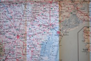 cca 1930 Velence és környéke autóstérkép. Keménytáblás borítással / Grande Carta Automobilistica Ven...