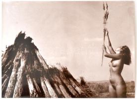 cca 1975 Menesdorfer Lajos: Nádszálak, pecséttel jelzett vintage fotóművészeti alkotás, 30x40 cm