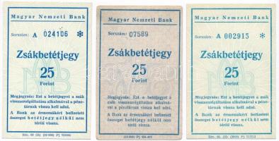 Magyar Nemzeti Bank &quot;Zsákbetétjegy&quot; 25Ft-ról (3x)