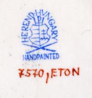 Herendi Eton mintás cipő, kézzel festett, jelzett, hibátlan, h:10 cm, m:6 cm