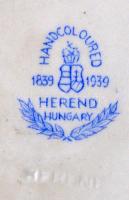 Herendi tálkák, 2 db, Szeged, Ipolyság címerrel, kézzel festett, jelzett, pici kopással, d: 8 cm