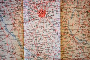 cca 1930 Genova és környéke autóstérkép. Keménytáblás borítással / Grande Carta Automobilistica Geno...