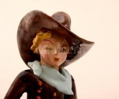 H. Ráhmer Mária (1911-1998): Cowboy fiú, festett mázas kerámia, jelzett, m:14 cm