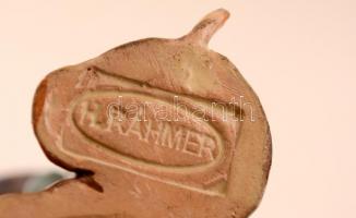 H. Ráhmer Mária (1911-1998): Cowboy fiú, festett mázas kerámia, jelzett, m:14 cm