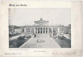 1899 Berlin, Könligliches Spielhaus; C. Schneider Verlanganstalt, Riesenpostkarte 26 × 18 cm / giant postcard (winzige Risse / small tear)