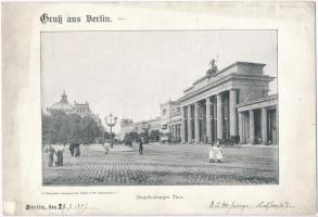 1899 Berlin, Brandenburger Tor; C. Schneider Verlanganstalt, Riesenpostkarte 26 × 18 cm / giant postcard (winzige Risse / small tear)