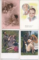 7 db megíratlan romantikus képeslap a 40-es évekből / 7 unused romantic postcards from the 1940s