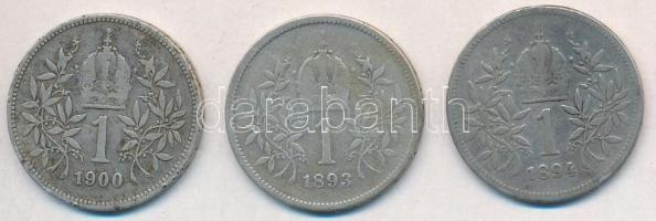 Ausztria 1893-1900. 1K Ag "Ferenc József" (3xklf) T:2- patina
Austria 1893-1900. 1 Corona...