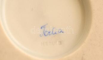 Herendi virág mintás kis kaspó, kézzel festett, jelzett (Tertia), pici kopással, m: 8 cm