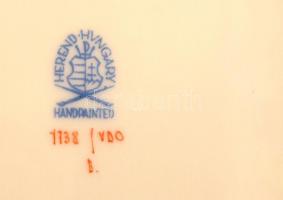 Herendi Viktória mintás tálka, kézzel festett, jelzett, hibátlan, 18×14 cm