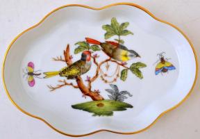 Herendi Rothschild mintás ajándék készlet (tálka,csikknyomó, dobozka, gyufadoboztartó), kézzel feste...