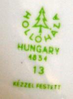 Hollóházi madolinos úrfi, kézzel festett, jelzett, hibátlan, m:22,5 cm