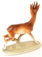 Royal Dux őz, kézzel festett, jelzett, hibátlan, m:14,5 cm, h:12 cm