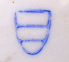 Jelzett süteményes tányér készlet, matricás, kopott, d:17 cm