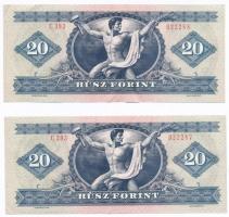 1980. 20Ft (2x) sorszámkövetők T:III szép, ropogós papír
Adamo F17