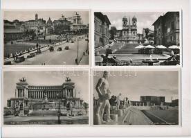 Rome, Roma - 38 db régi, megíratlan, fekete-fehér,  városképes lap, kiváló állapotban / 38 pre-1945 unused, black and white town-view postcards, excellent quality