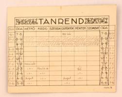 cca 1930 Tanrend, a borító részen macskás illusztrációkkal, J.R.E. monogrammal, 12x8 cm.