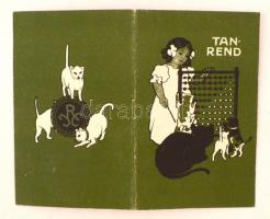 cca 1930 Tanrend, a borító részen macskás illusztrációkkal, J.R.E. monogrammal, 12x8 cm