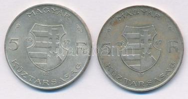 1947. 5Ft Ag "Kossuth" (2x) T:2
Adamo 8.1