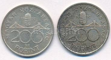 1992. 200Ft Ag "MNB" (2x) T:2 patina
Adamo F13