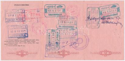 1965-66 Budapest XIX. ker., rendőrkapitánysági kiutazási engedély Csehszlovákia és Lengyelország ter...