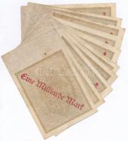 Németország / Weimari Köztársaság 1922. 1000M "Eine Milliard Mark" felülnyomással (10x) T:...