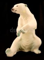 Jelzés nélküli jegesmedve, kézzel festett, hibátlan, m: 21 cm